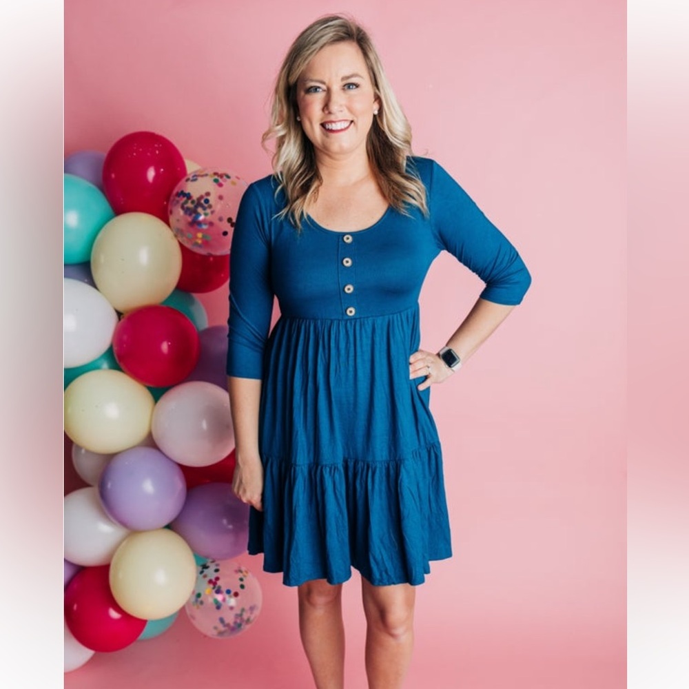 Teal tiered dress